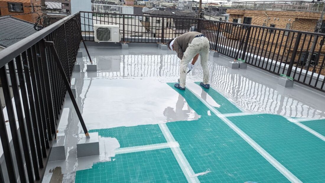 屋上防水下地処理 ウレタン塗膜防水